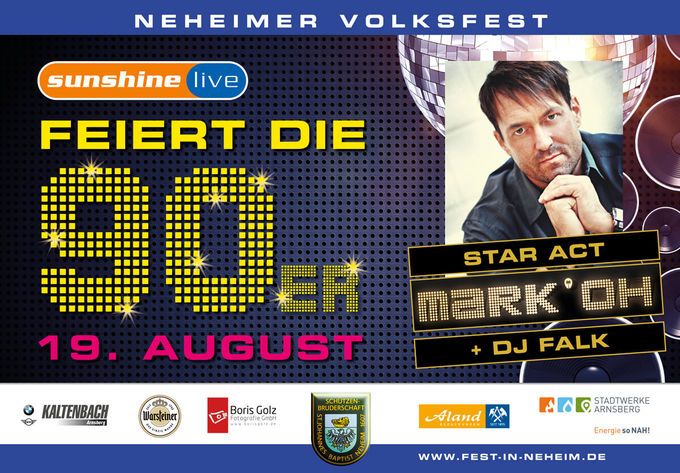 Sunshine Live goes 90´s auf dem Neheimer Schützenfest!