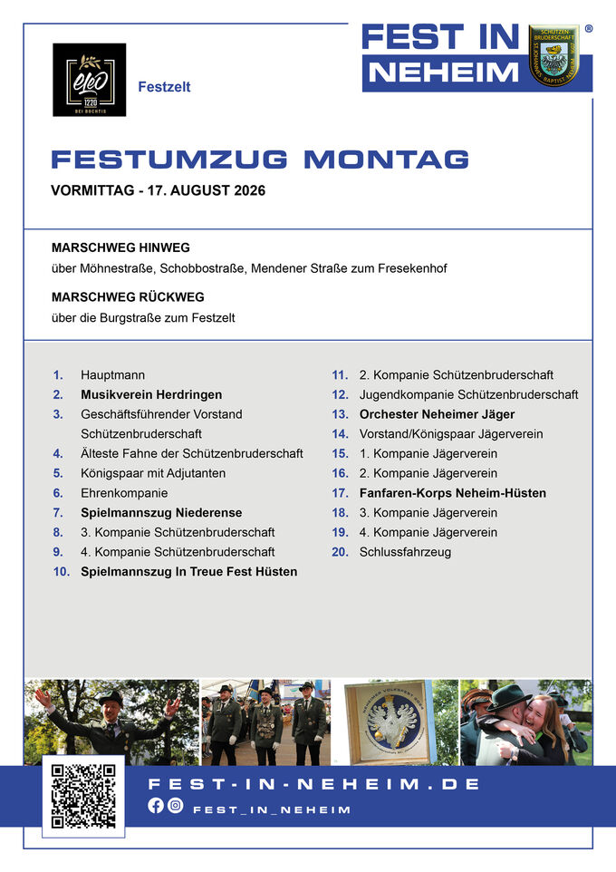 Festumzug Montag Vormittag